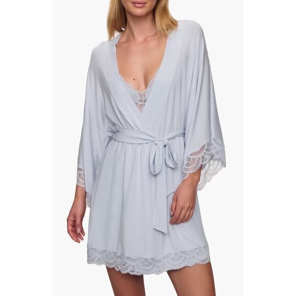 Eberjey Mariana Lace Trim Jersey Robe - Size S - NWT - Picture 1 of 7